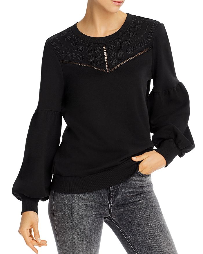 Parker Normani Embroidered Sweatshirt In Black
