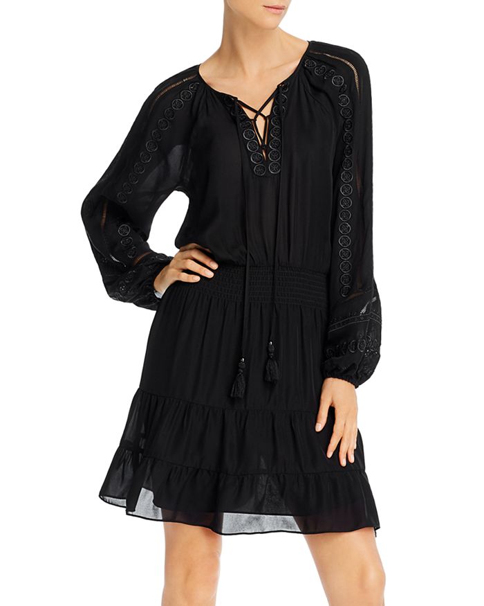 Parker Woman’s Black Designed Long Sleeve Dress Size Small main image 0