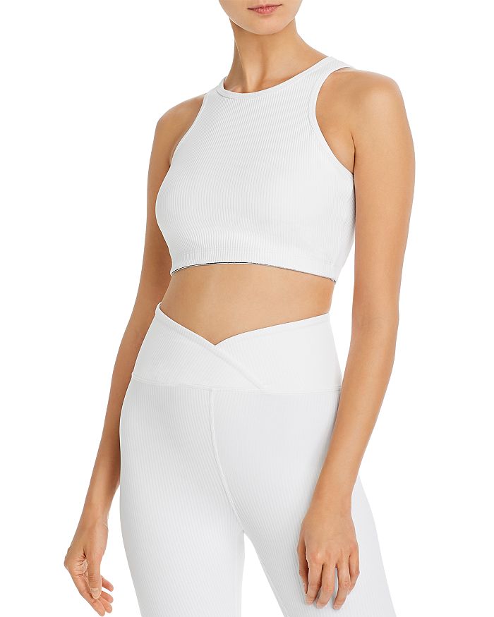 Year Of Ours Claudia Ribbed Sports Bra In White