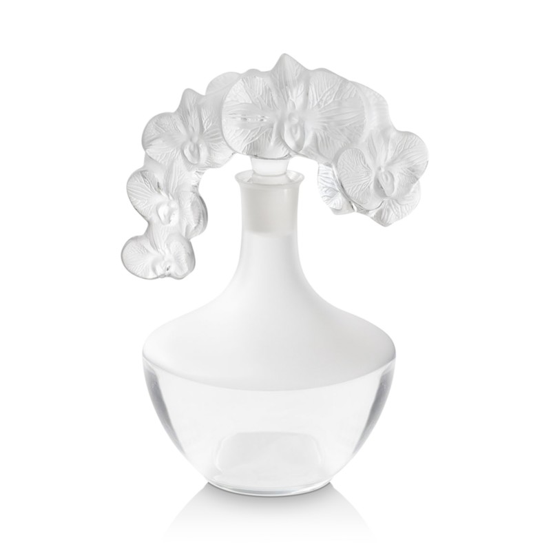 Lalique Orchidee Decanter, Numbered Edition in White