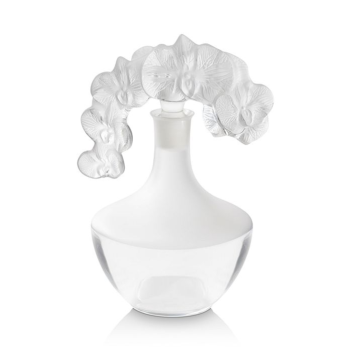 Shop Lalique Orchidee Decanter, Numbered Edition In White