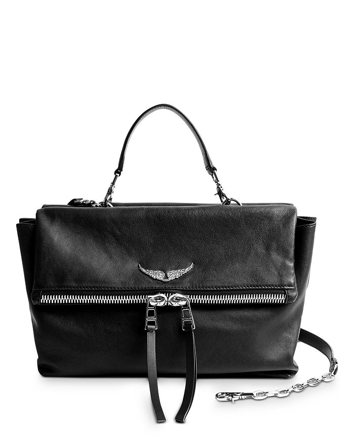 ZADIG & VOLTAIRE TWIN'S SMOOTH LAMBSKIN SATCHEL,WHAP2024F