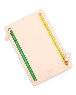 Royce New York Leather Rfid-Blocking Four Zip Organizer Travel Case