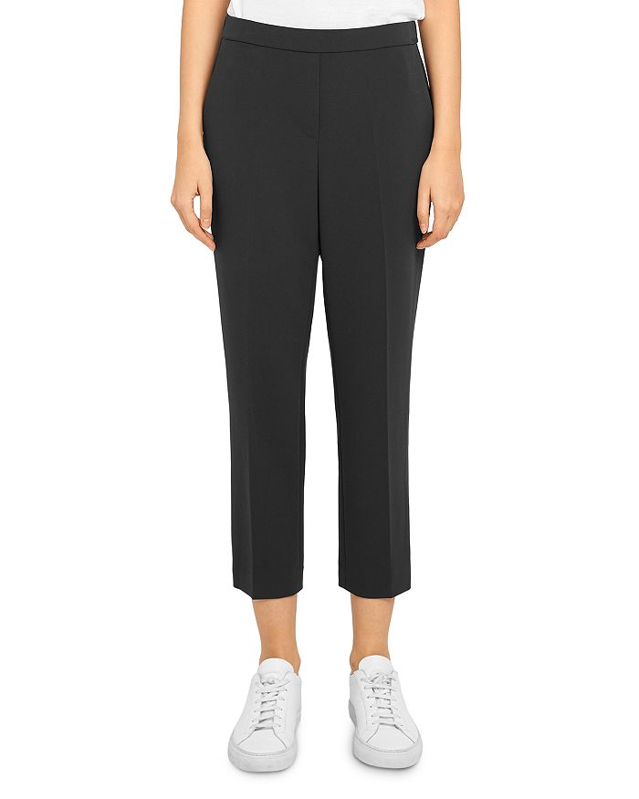 Theory Treeca Crepe Pull-on Trousers In Black