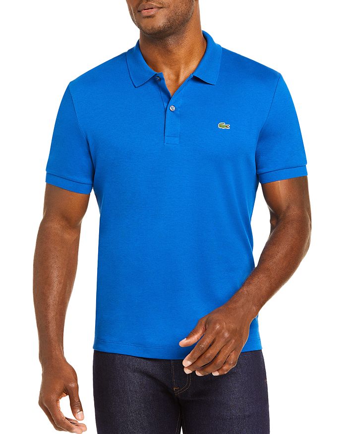 Lacoste Pima Cotton Regular Fit Polo Shirt In Heritage Blue