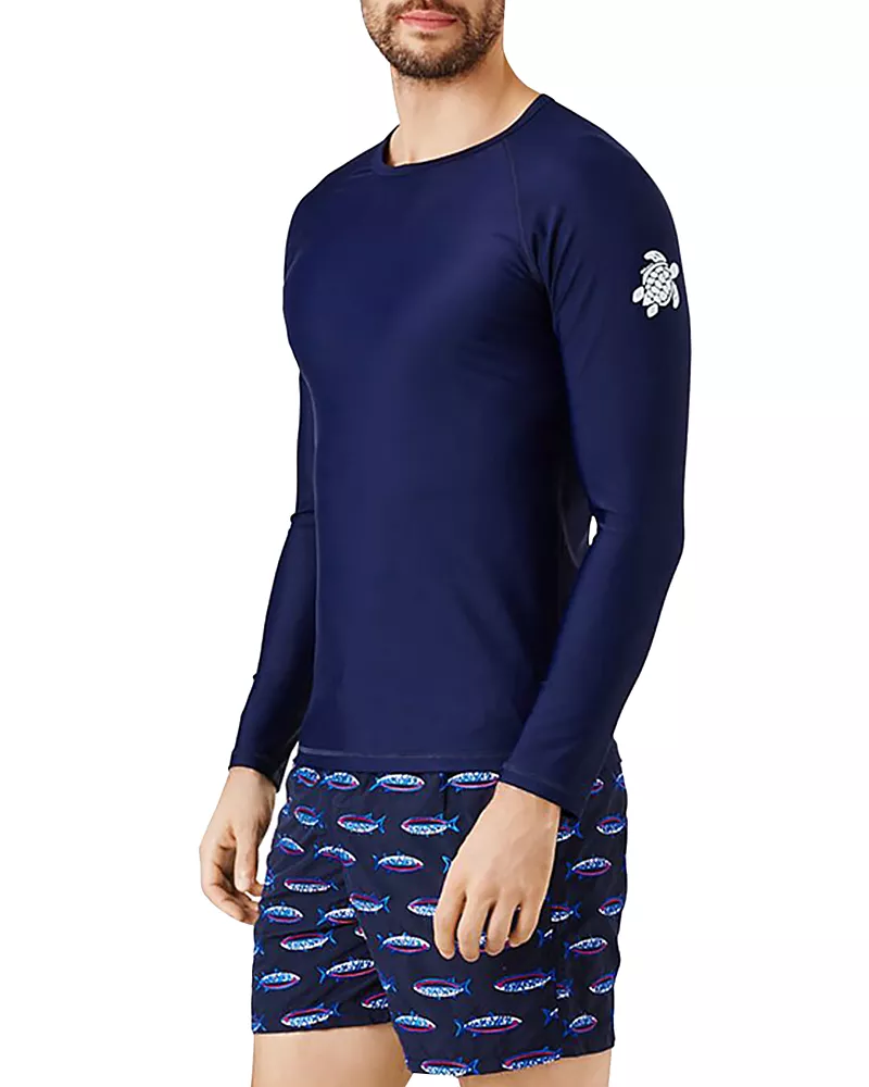 Vilebrequin Long-Sleeve Turtle-Accented Rash Guard Tee