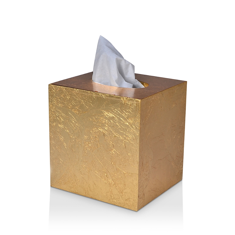 Mike And Ally Eos Gold Leaf Tissue Box In Gold