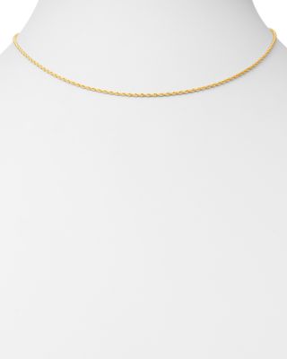 Rope Link Chain Necklace in 14K Yellow Gold, 16" 
