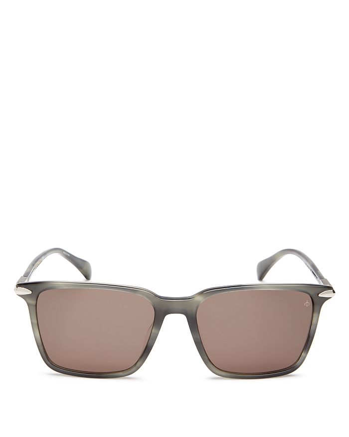 Rag & Bone Men's Square Sunglasses, 55mm In Green/brown