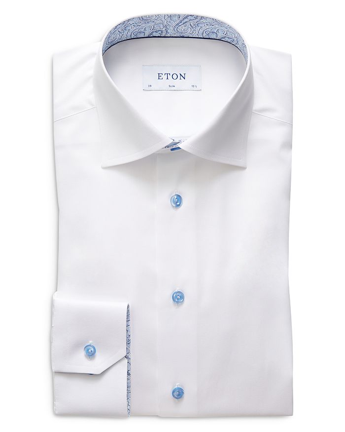 Eton Slim Fit Signature Twill Contrast Paisley Print Dress Shirt ...