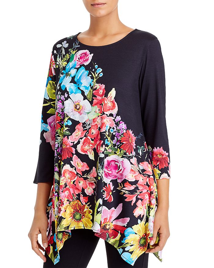 Caroline Rose Floral Stretch Knit Swing Tunic | Bloomingdale's