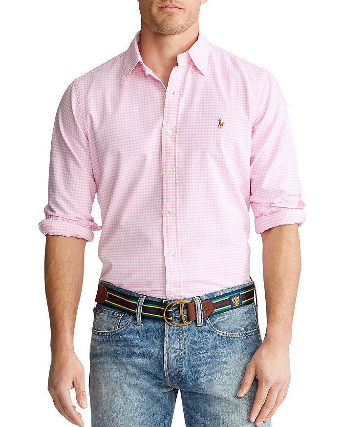 pijp openbaar Werkloos Polo Ralph Lauren Cotton Gingham Plaid Classic Fit Oxford Shirt In Pink /  White | ModeSens