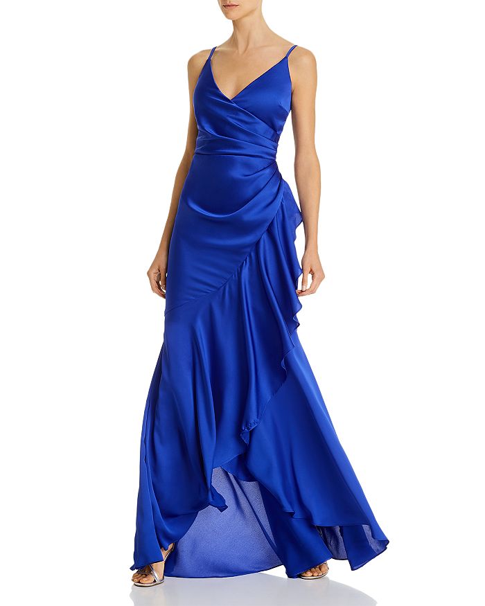 Aqua Ruffled Wrap Gown - 100% Exclusive In Cobalt