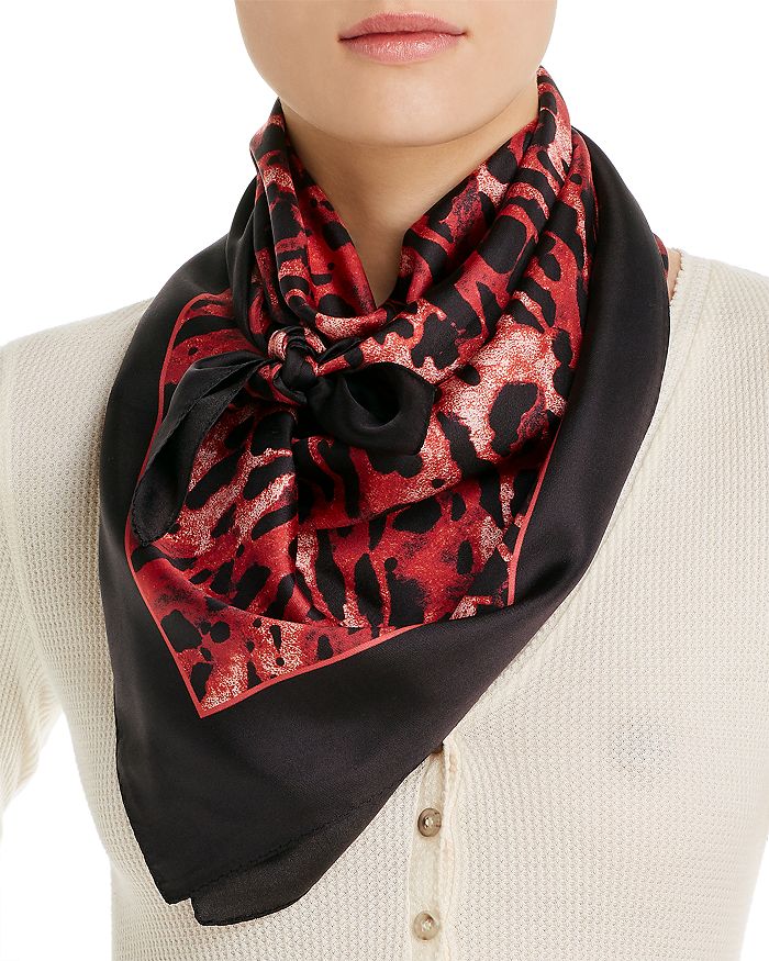 ALLSAINTS AMBIENT SQUARE SILK SCARF,AS100318