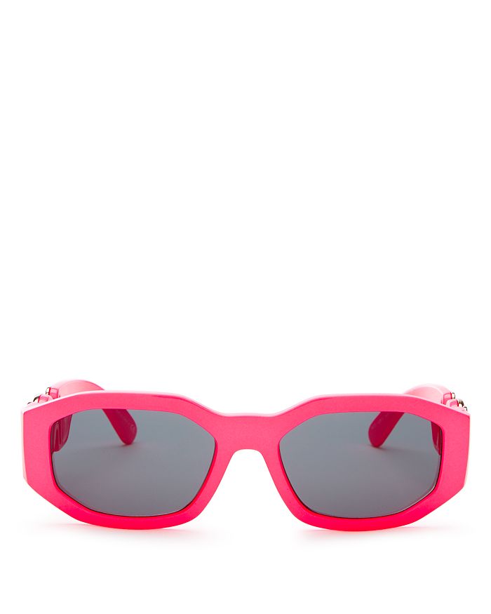 Versace Women's Geometric Sunglasses, 53mm In Pink/gray