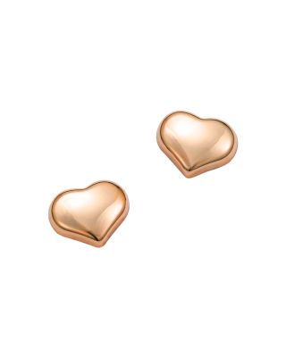 18K Gold Small Heart Stud Earrings