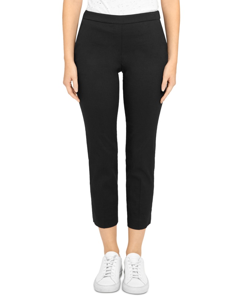 Theory Treeca 'Good Linen' Pull-On Pants in Black