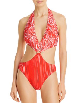 VINCE CAMUTO - Printed Ring Monokini