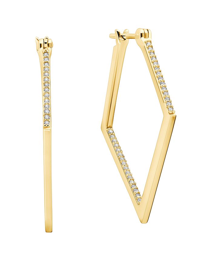 Crislu Cubic Zirconia Diamond-shape Drop Earrings In Gold
