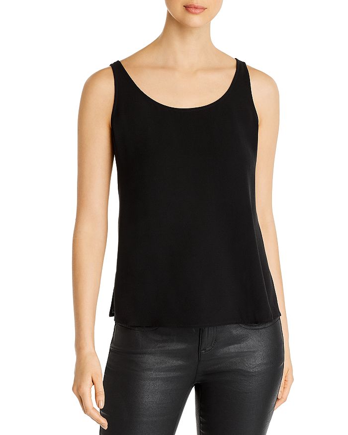 Eileen Fisher 100% Silk Black Sleeveless Blouse Size S (Petite