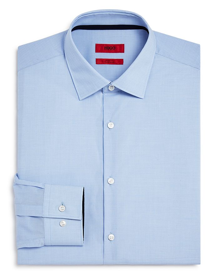 HUGO Koey Grid Contrast Slim Fit Dress Shirt | Bloomingdale's