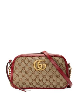 Gucci GG Marmont Double Zip Camera Bag Diagonal Quilted Leather Mini Black