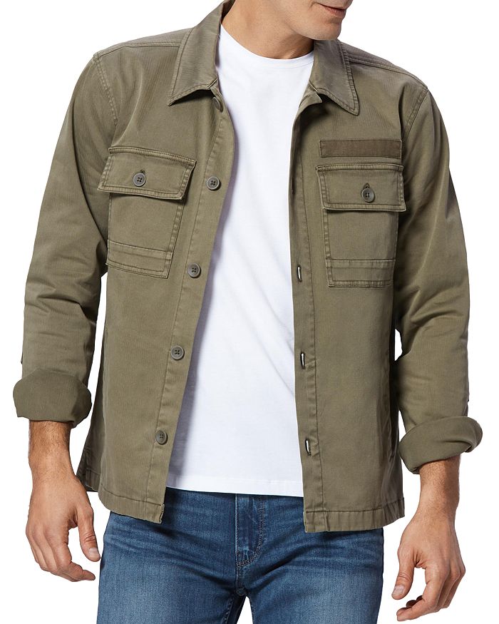 PAIGE Alva Cotton-Blend Oversized Fit Military Jacket | Bloomingdale's
