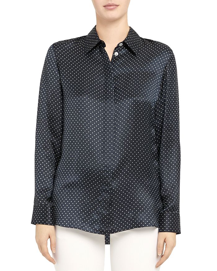 THEORY POLKA DOT CLASSIC FITTED SHIRT,K0309506