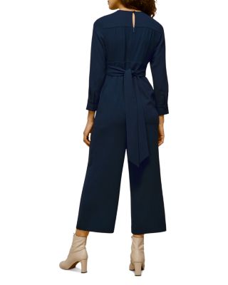 whistles blue velvet jumpsuit