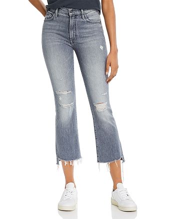 MOTHER The Insider Cropped Flare Jeans in Ace Of Spades | Bloomingdale's