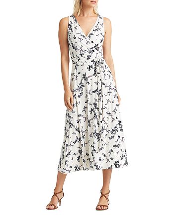 Ralph Lauren Floral Print Tie-Waist Jersey Dress | Bloomingdale's