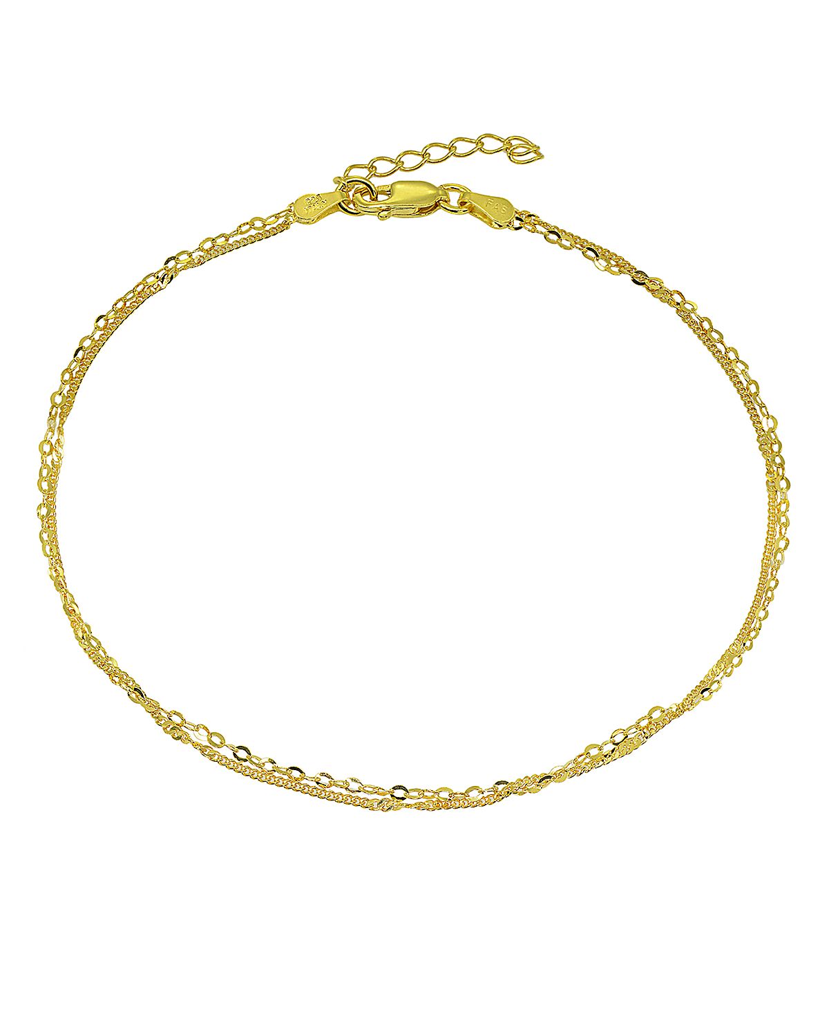 Aqua Double Chain Ankle Bracelet - Exclusive