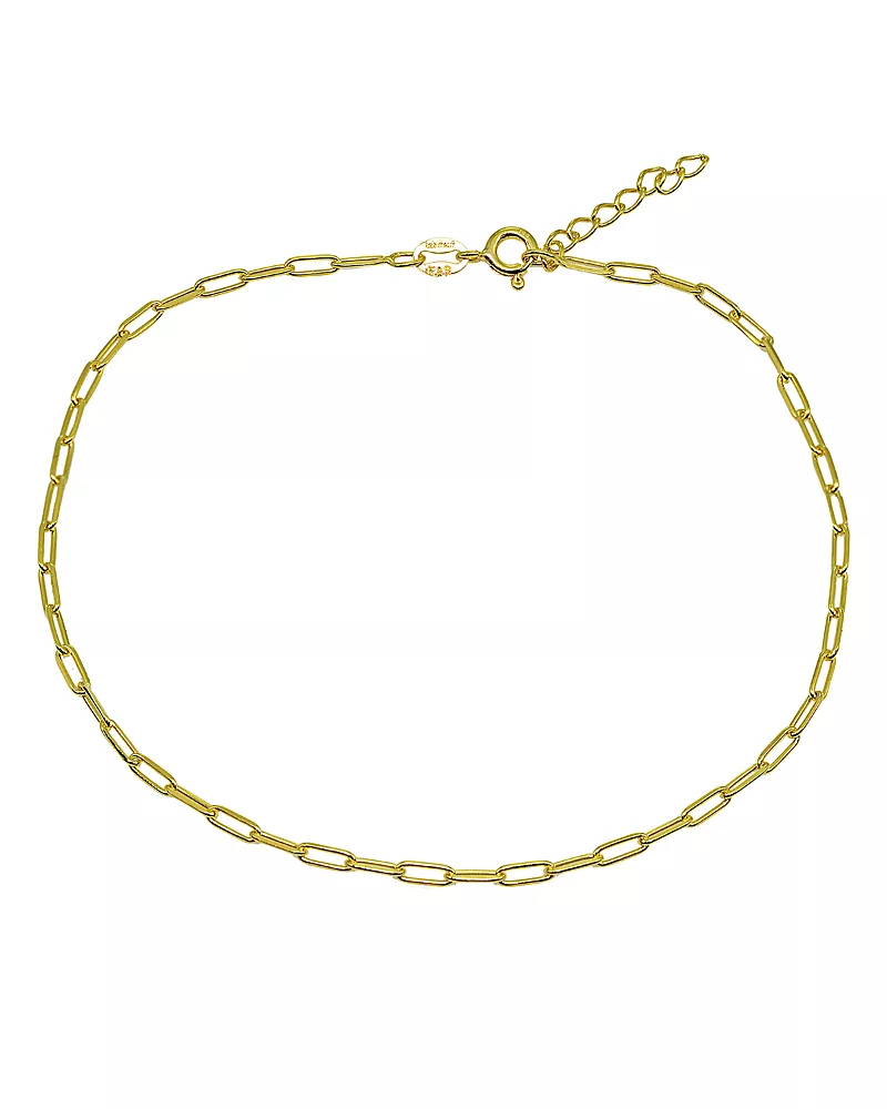 Aqua Paper Clip Chain Ankle Bracelet - Exclusive