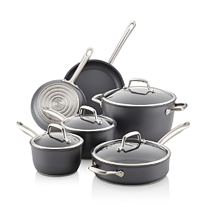 Anolon Accolade Hard-Anodized Precision Forge Cookware Set, 10-Piece, Moonstone