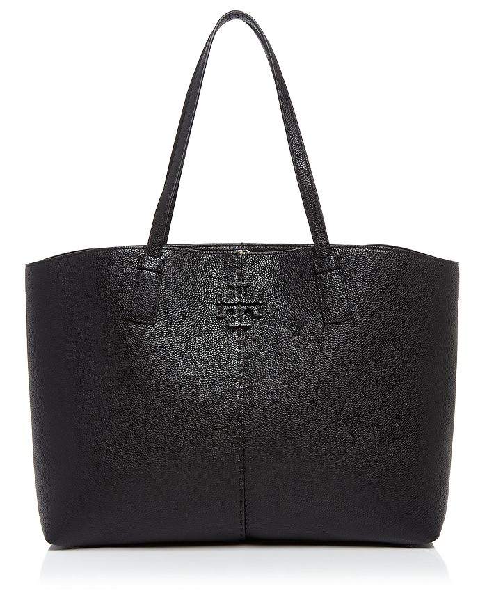 Tory Burch Mcgraw Large Leather Tote In Black