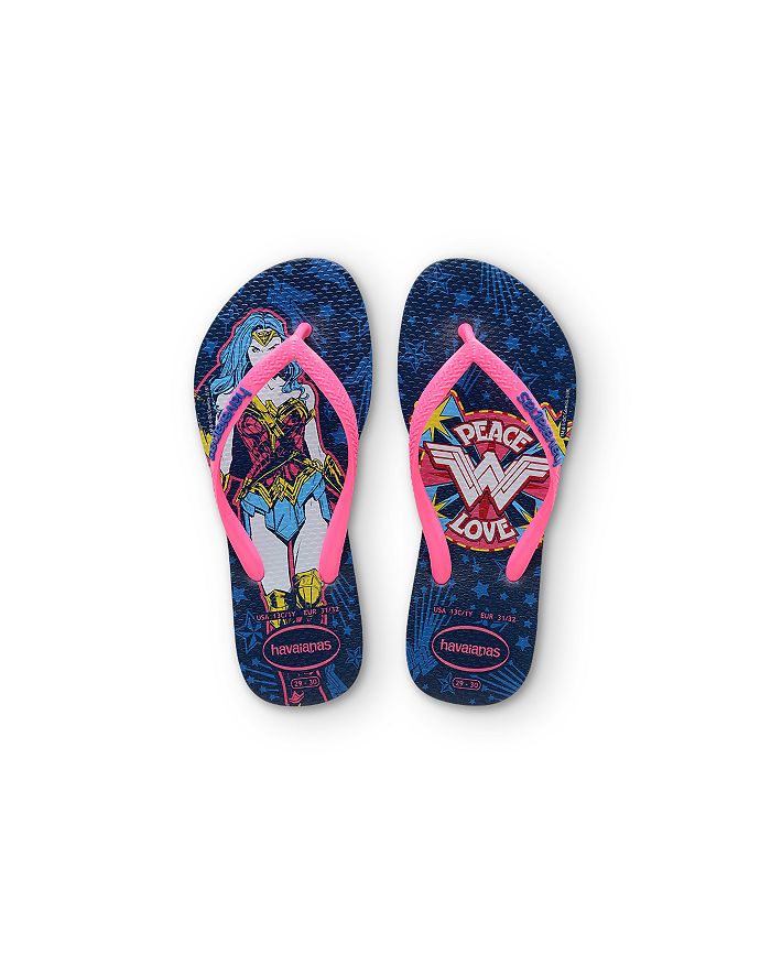 HAVAIANAS HAVAIANAS GIRLS' WONDER WOMAN FLIP FLOPS - TODDLER, LITTLE KID,9144530