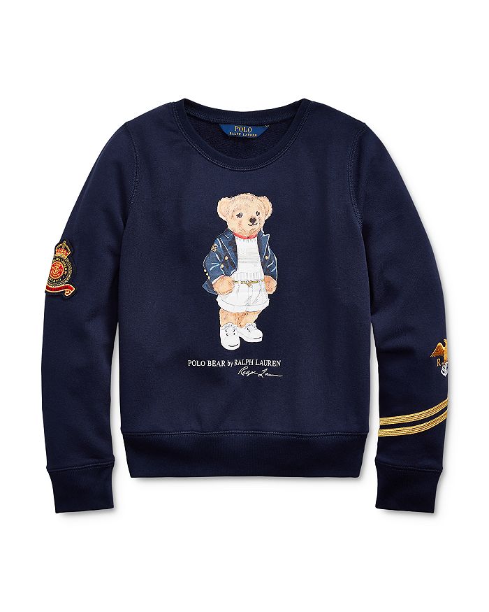Polo Ralph Lauren Girls' Blazer Bear French Terry Pullover Sweatshirt ...