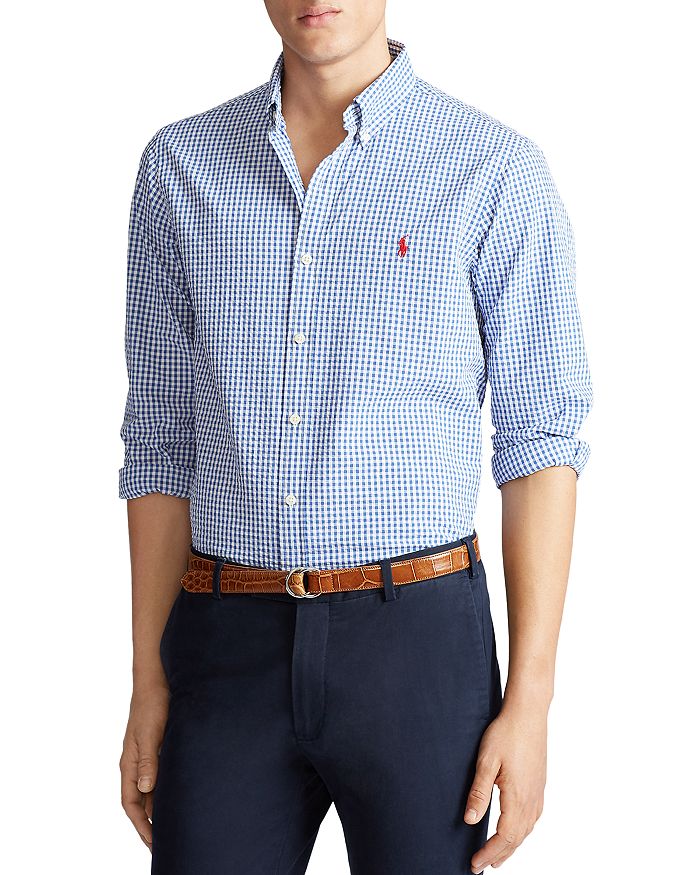 Polo Ralph Lauren Cotton Check Seersucker Classic Fit Button-Down Shirt ...