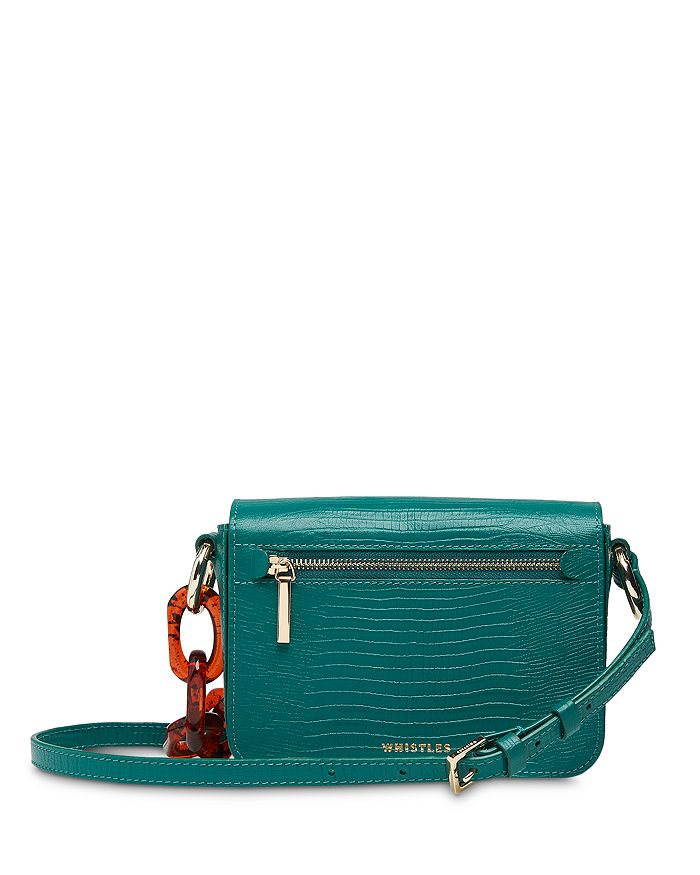Whistles Odie Leather Crossbody Bag In Teal