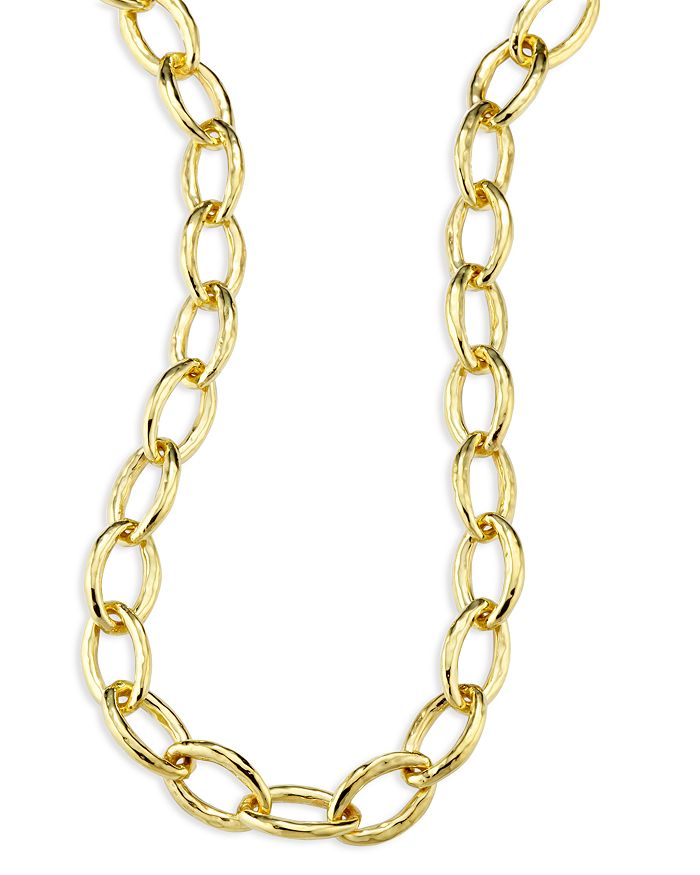 Shop Ippolita 18k Yellow Gold Hammered Bastille Link Chain Necklace, 18