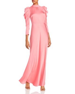 pink silk maxi dress