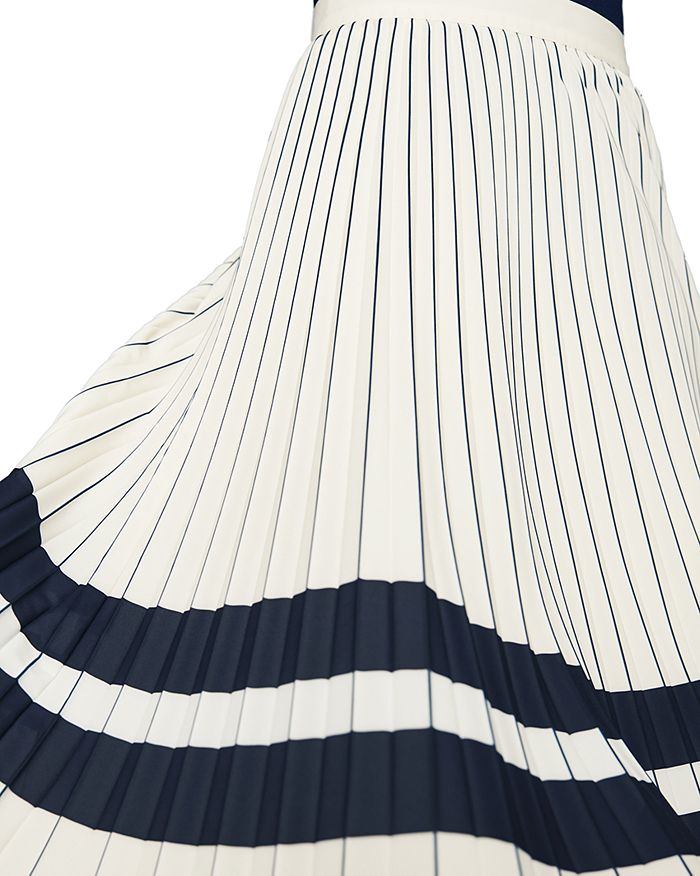 REISS ANNABELLE STRIPED PLEATED SKIRT