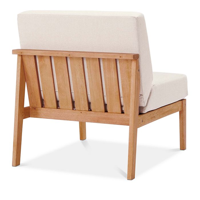 Shop Modway Sedona Outdoor Patio Eucalyptus Wood Sectional Sofa Armless Chair In Natural Taupe
