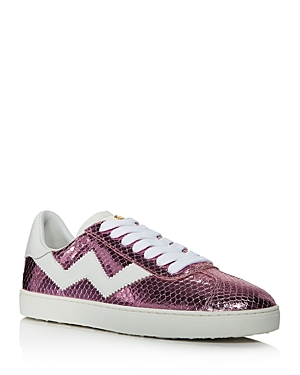 Stuart Weitzman Women's Daryl Lace Up Sneakers In Pink Leather
