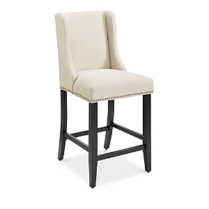 Modway Baron Upholstered Fabric Counter Stool In Beige
