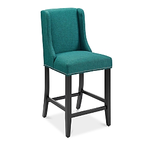 Modway Baron Upholstered Fabric Counter Stool In Teal