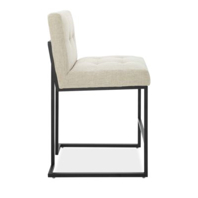 Privy Stainless Steel Upholstered Fabric Counter Stool