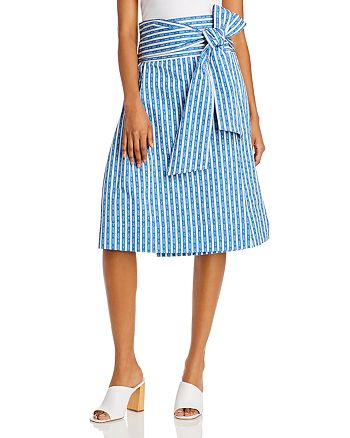 Tory Burch Gemini Link Cotton Wrap Skirt | Bloomingdale's