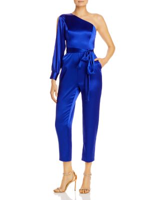 Aidan by Aidan Mattox One-Shoulder Belted Jumpsuit