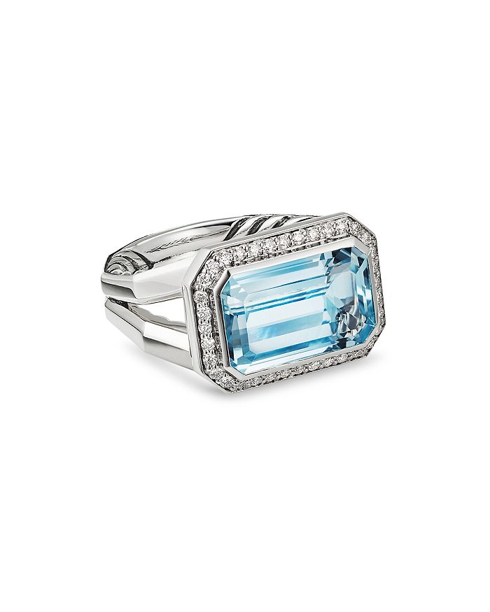DAVID YURMAN Sterling Silver Novella Statement Ring with Gemstones and Pavé Diamonds